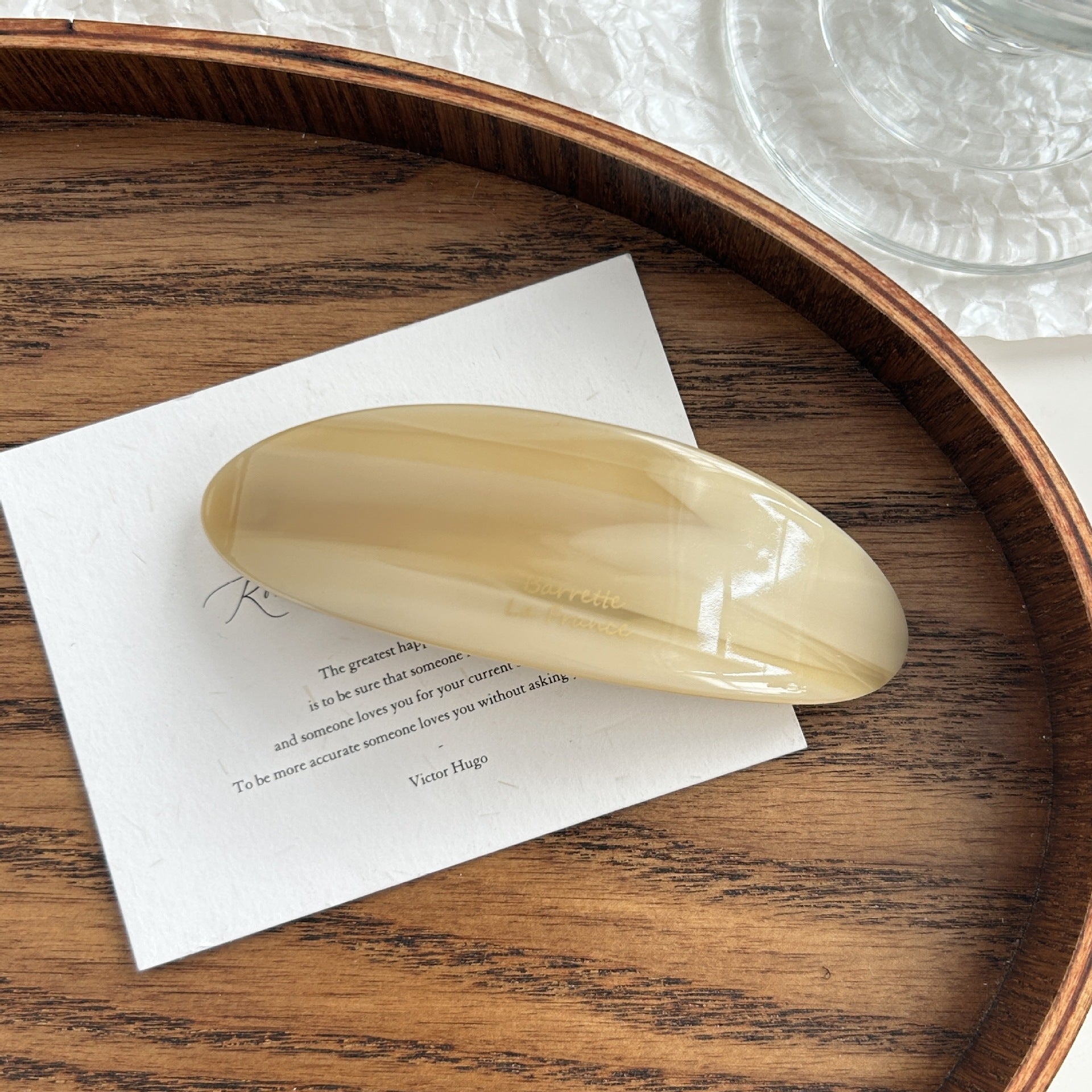 Mingshangjia French Style Temperament Acetic Acid Oval Low Ponytail Hairpin