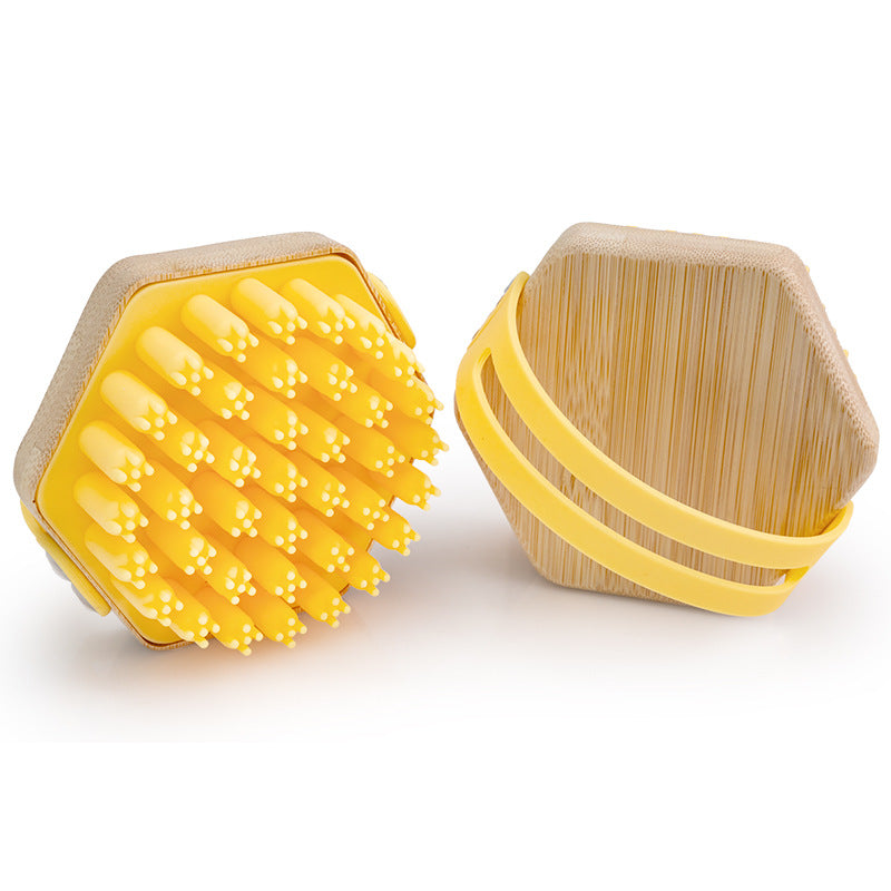 Bamboo Silicone Shampoo Back Massage Brush