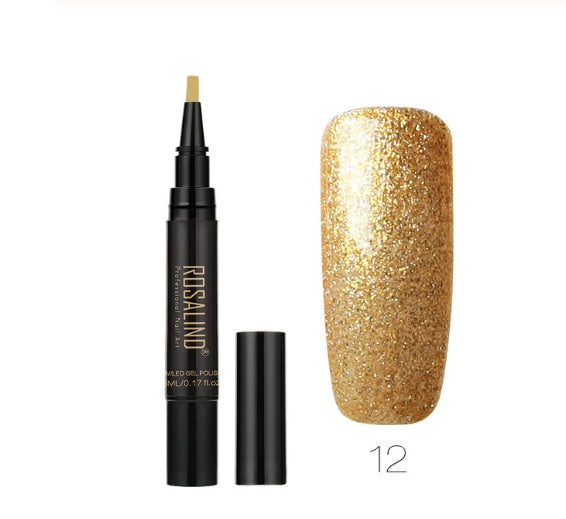 Rosalind 5ml Solid Color Nail Art Pen Nail Glue for Nail Art