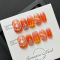 Romance Naid Summer Fresh Hand-painted Three-dimensional Blush Jelly Orange Finished Product Nail Stickers