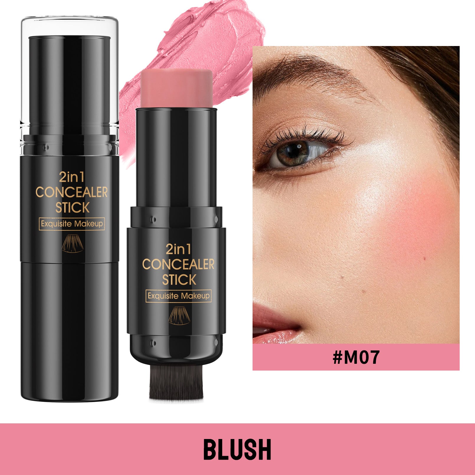Hellokiss Highlight Blush Double-headed Contour Stick With Brush