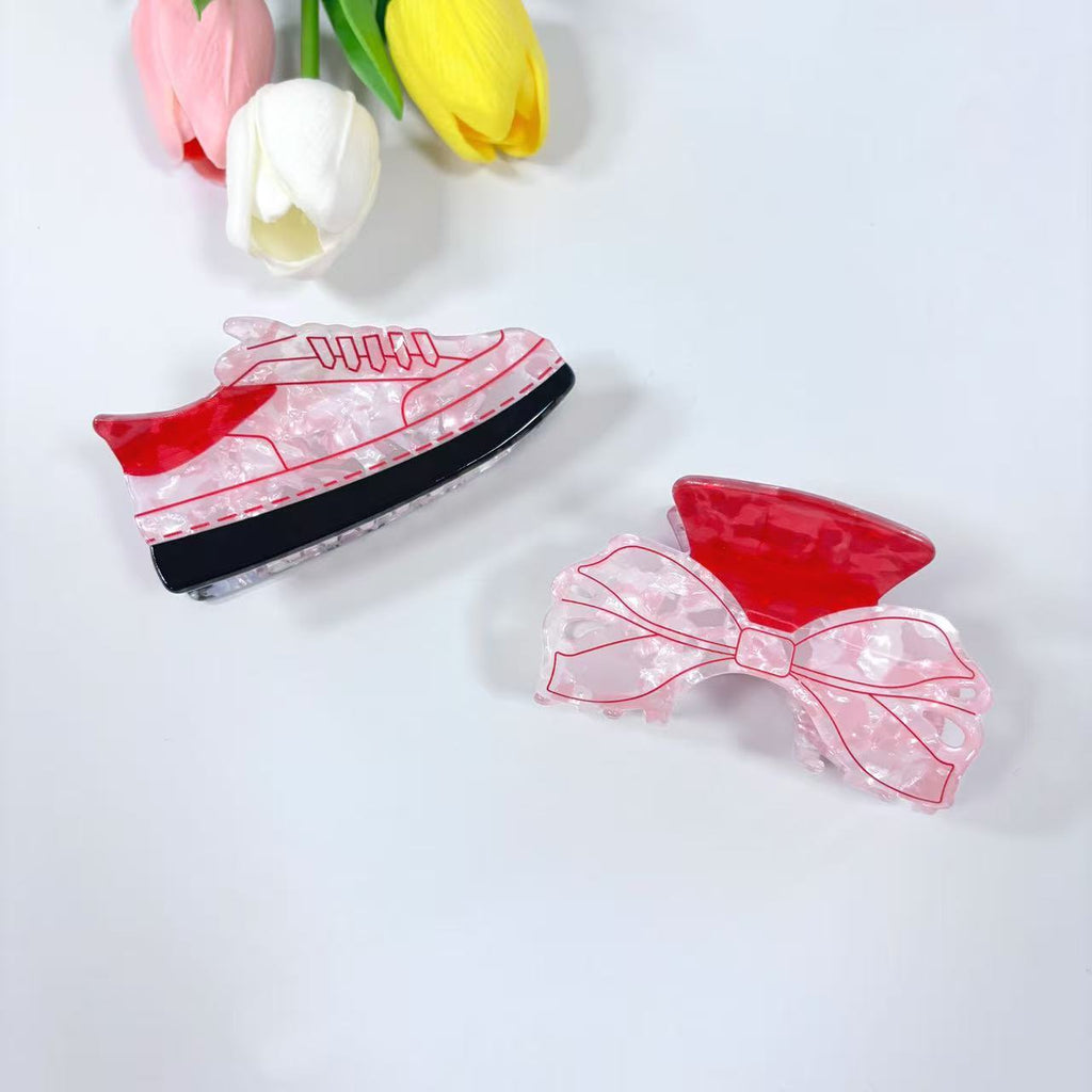 Fresh And Cute Glitter Bow Tie Grip