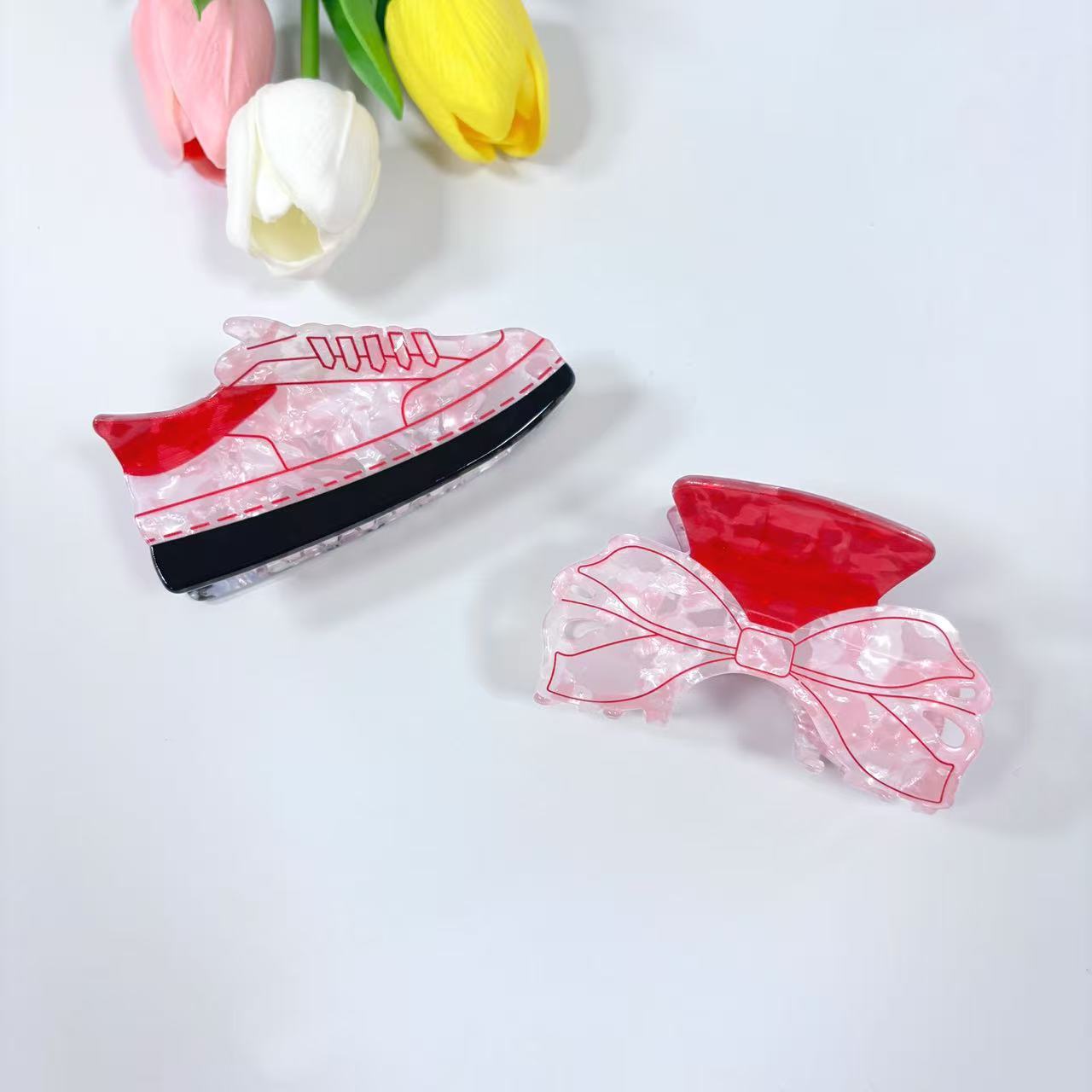 Fresh And Cute Glitter Bow Tie Grip
