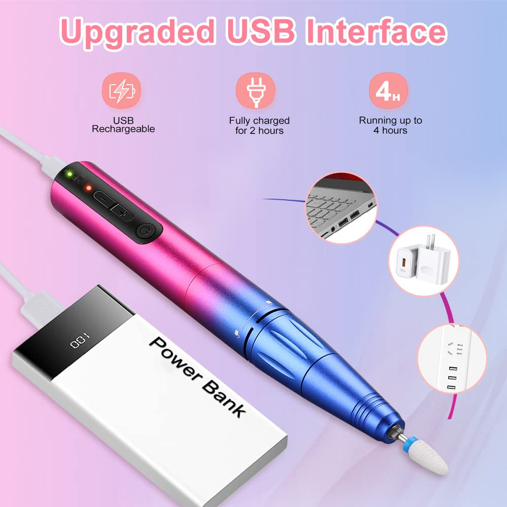New Wireless Rechargeable Electric Nail Drill Sharpener