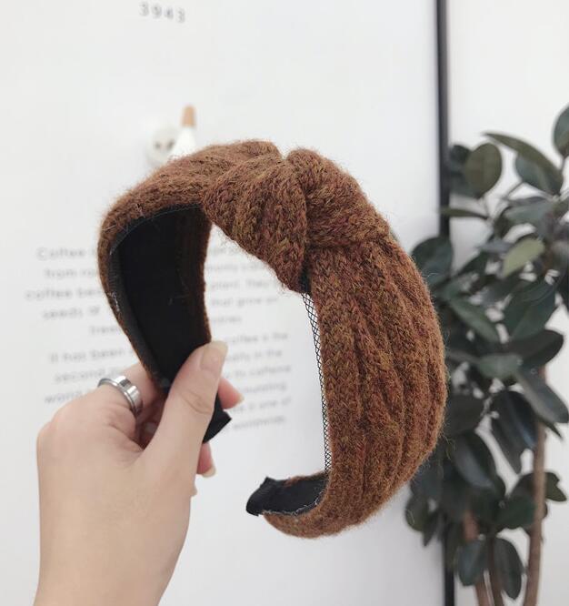 Wool Braided Twist Braid Knotted And Twisted Wide-Sided Headband Headband