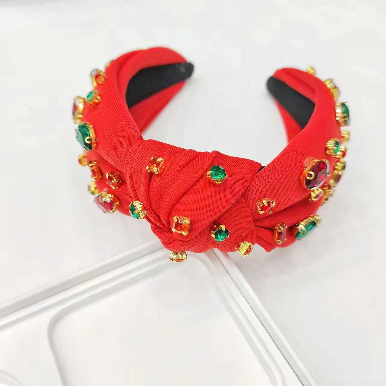 Christmas Headband Exquisite Rhinestone Knot In The Middle