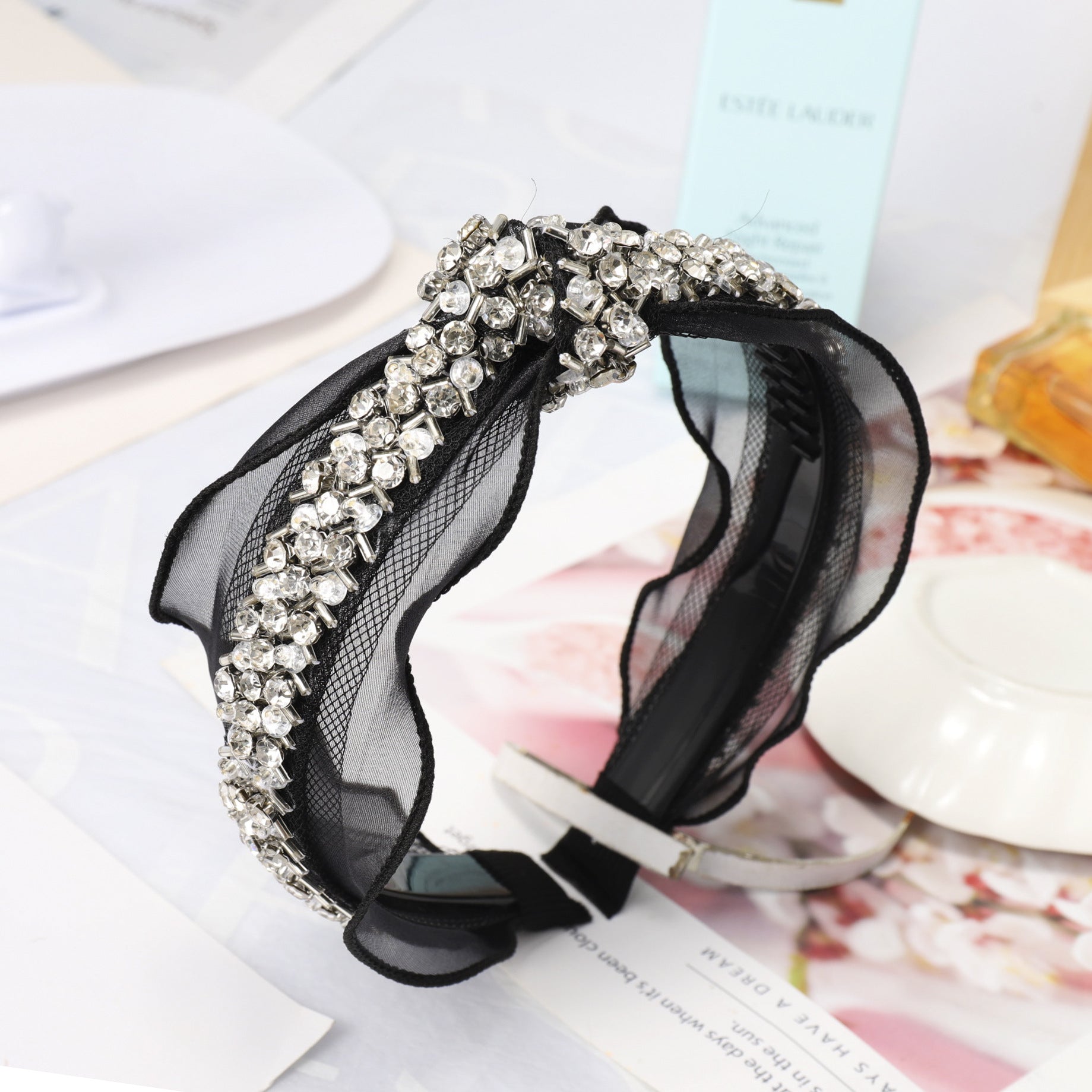 Crystal pearl lace Headband