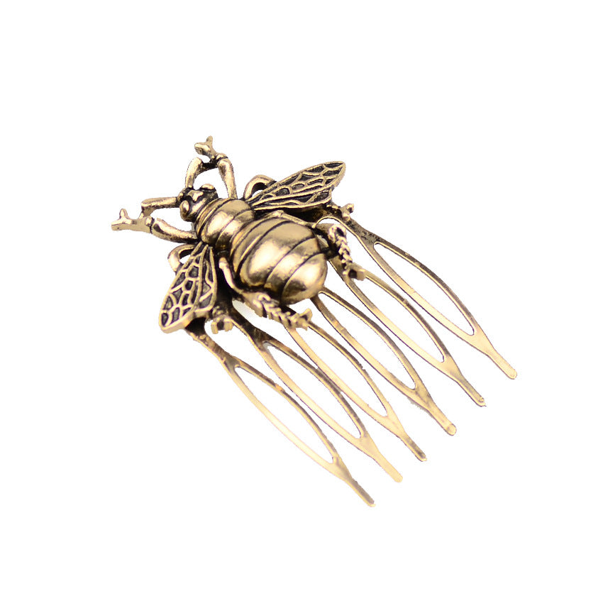 Alloy insert comb bee style hair comb antique hairpin