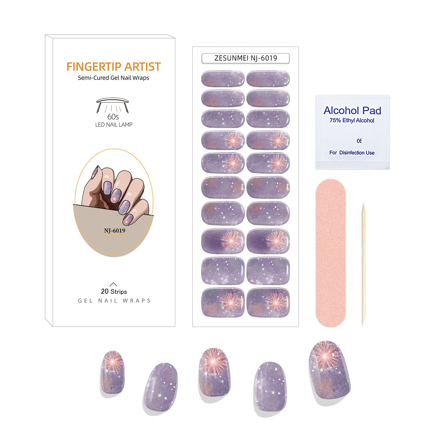 Fingertip Artist UV Semi-curing Gel Nail Stickers