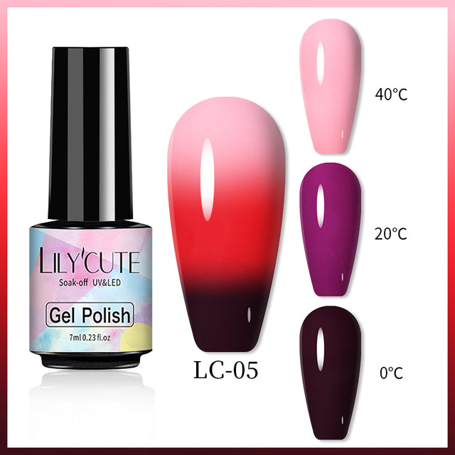 Lilycute Color Changing Thermal Gel Nail Polish Winter Purpl