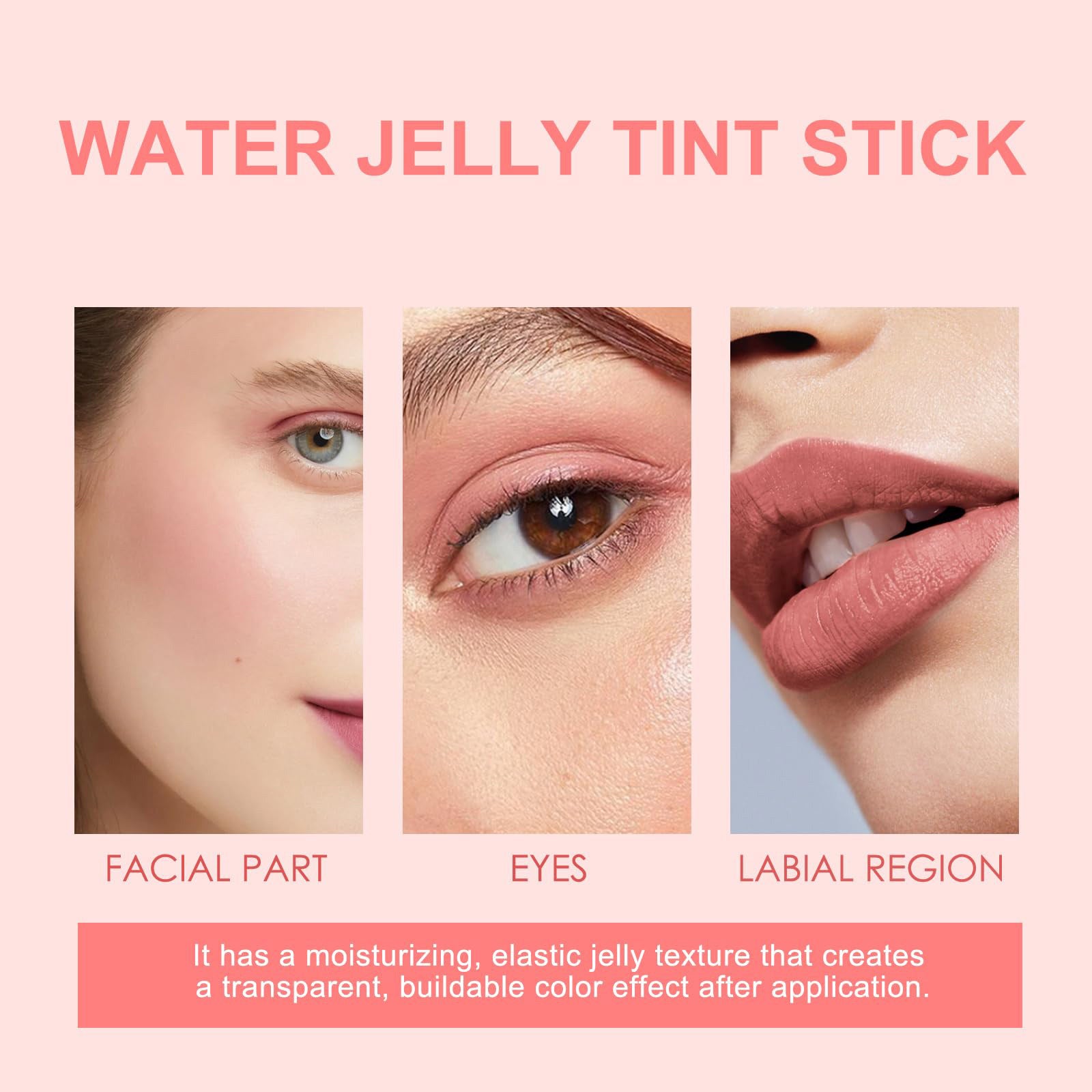 Coral Blush Stick Jelly Texture Easy To Apply
