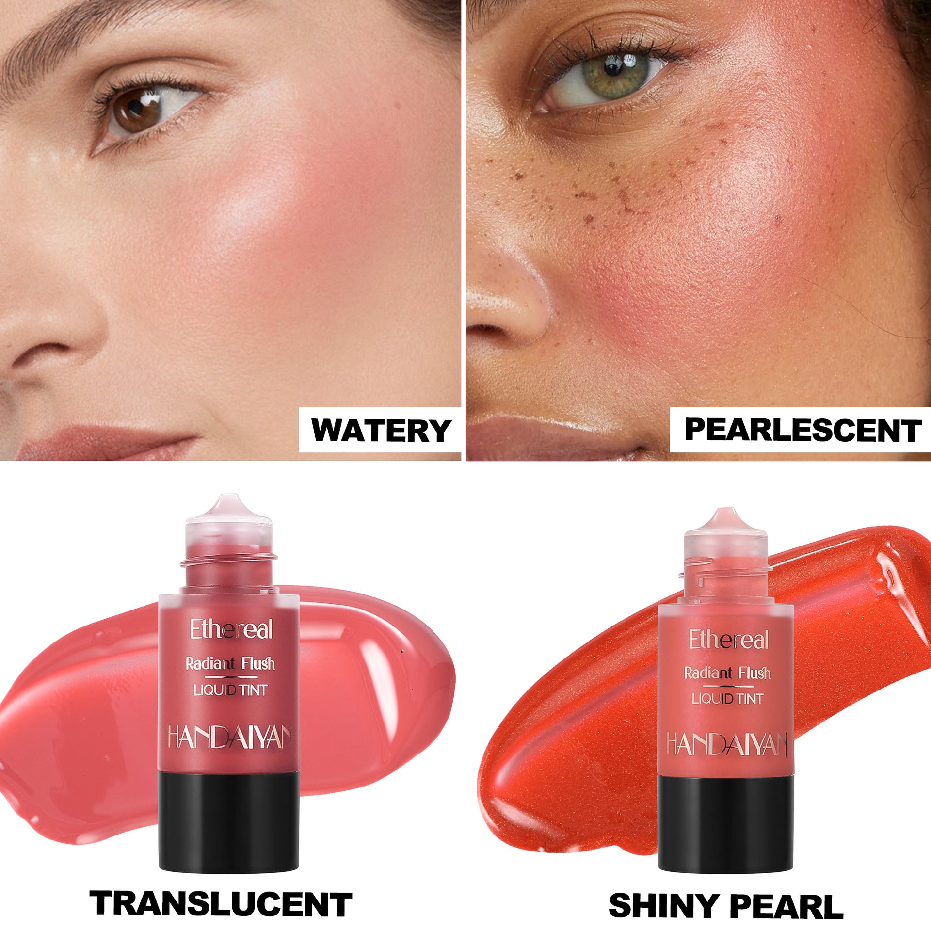 Handaiyan Liquid Blush Press Type 6 Colors Thin And Glittering