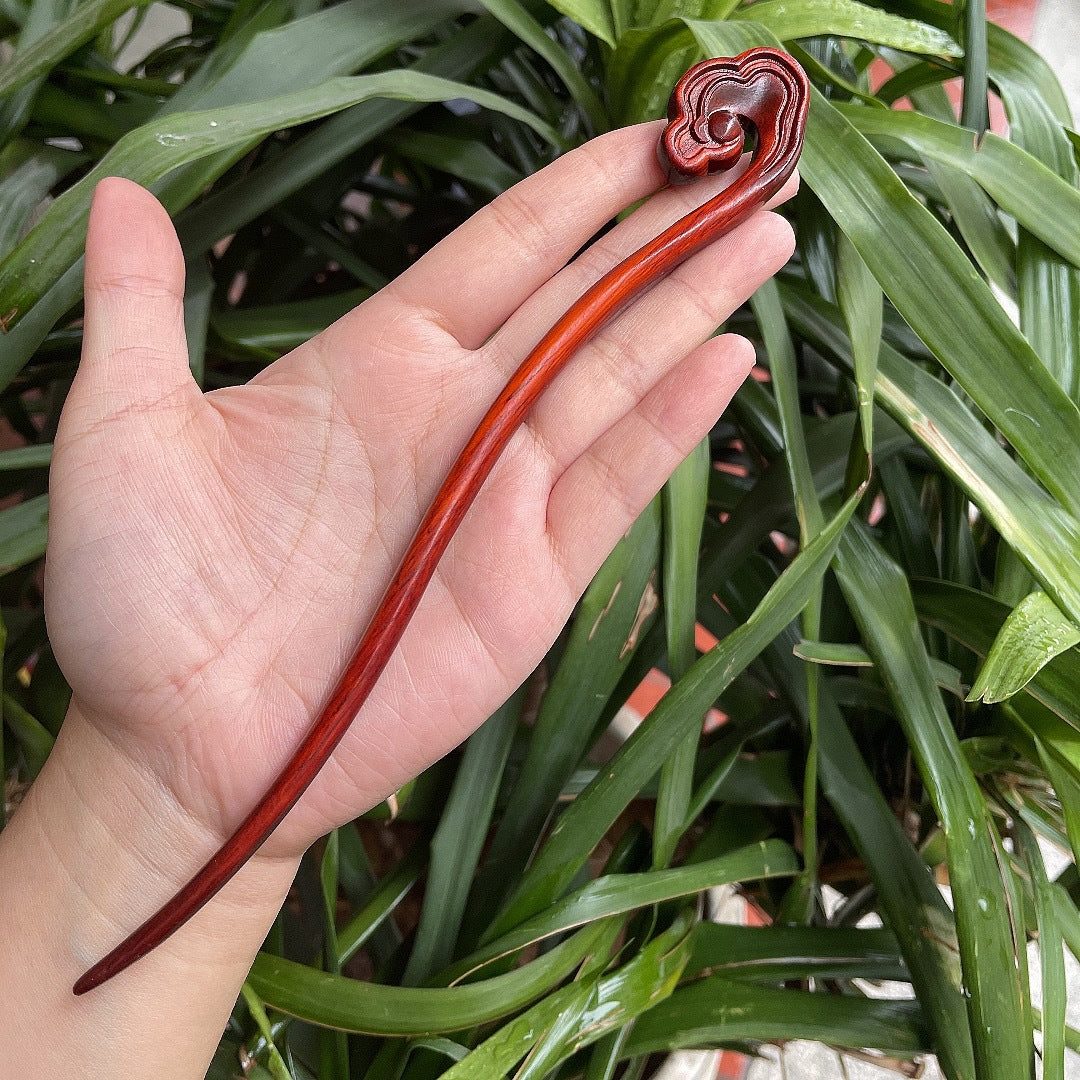 Ebony Antique Carved Hairpin