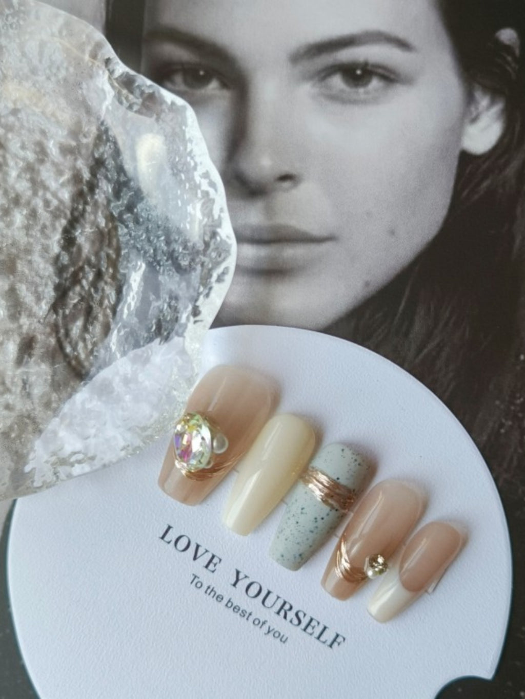 Autumn And Winter Atmosphere Wear Nail Patch Warm Color High Sense Metallic Pile Rhinestone