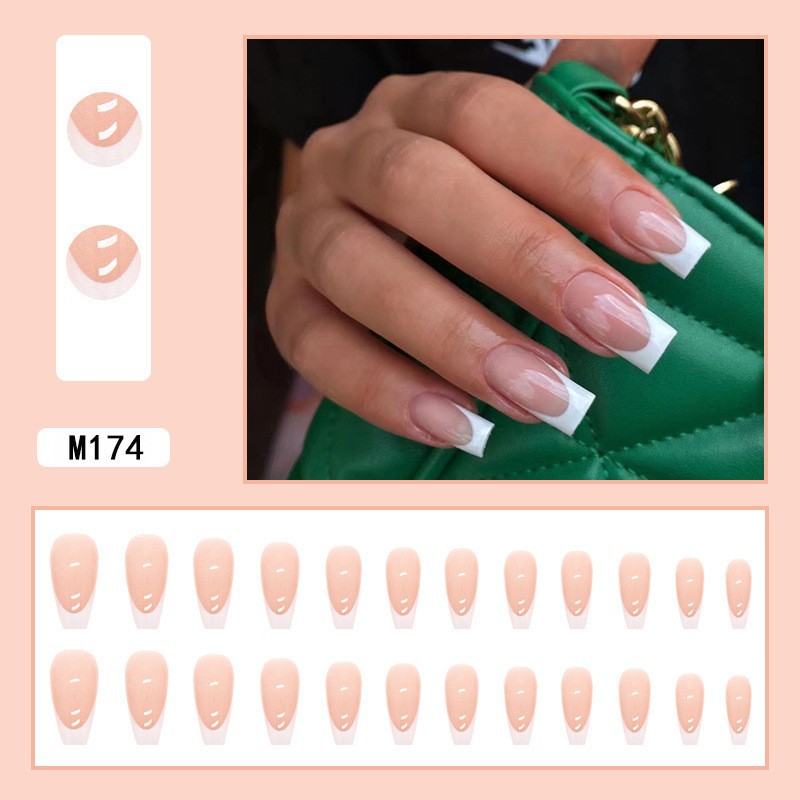Chinese Style French Nail Tip Finished Product