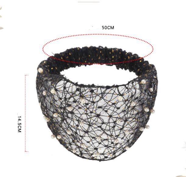 Breathable Women's Pearl Wide-brimmed Headband