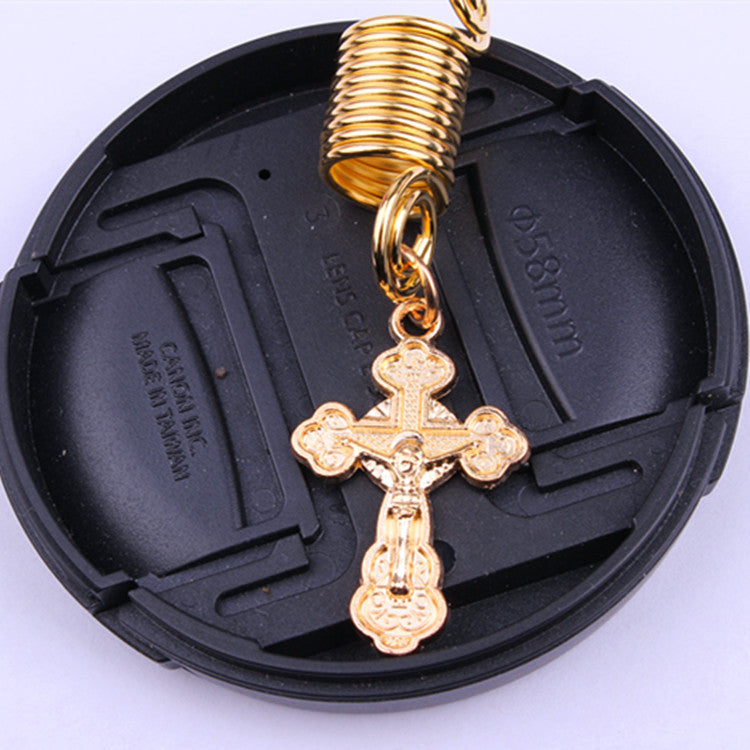 Alloy Cross Pendant Headdress Spring Ring