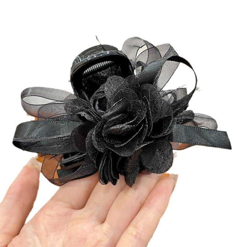 Camellia Feather Grip Female High Sense Head Clip Back Head