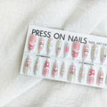 Press On Nails Dopamine Sweet Cool Style Bow French Fake Nail Tip