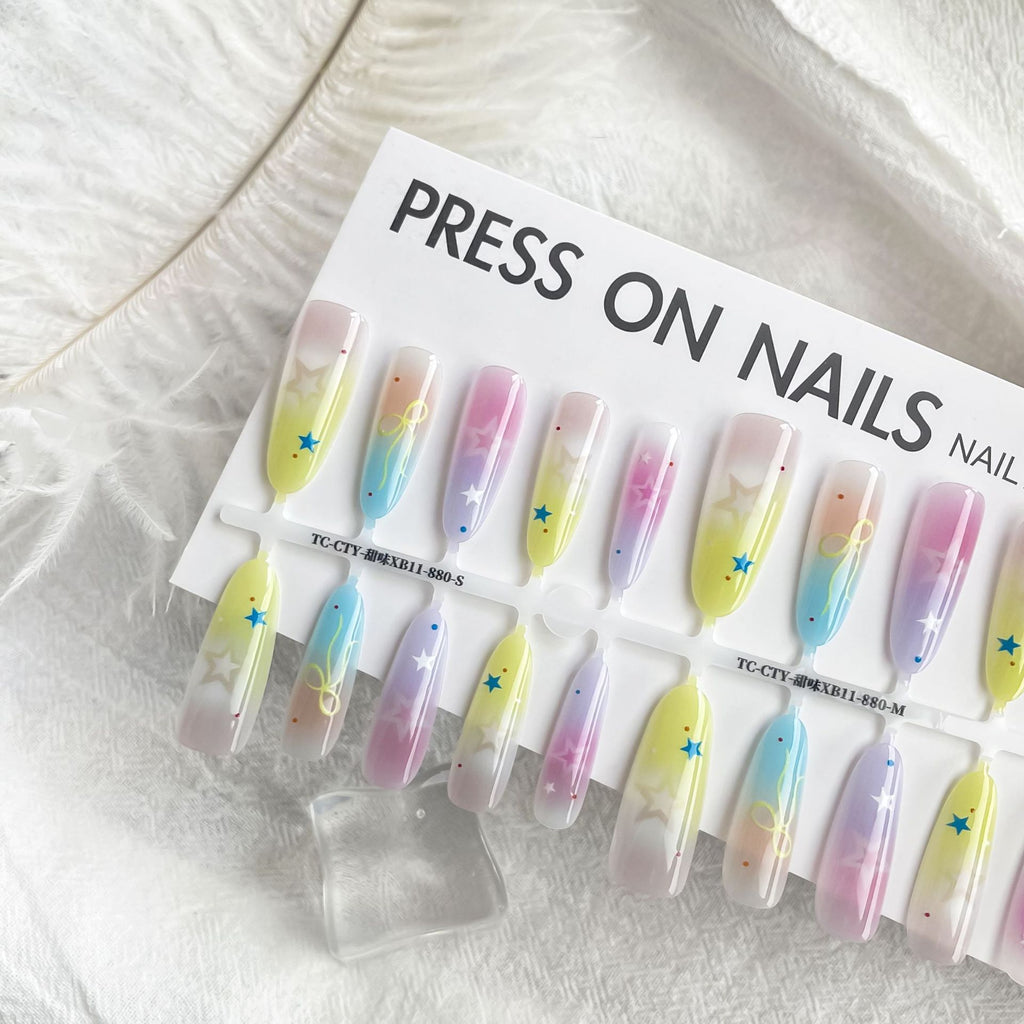 Dopamine Cartoon XINGX Oval Almond Nail Sticker