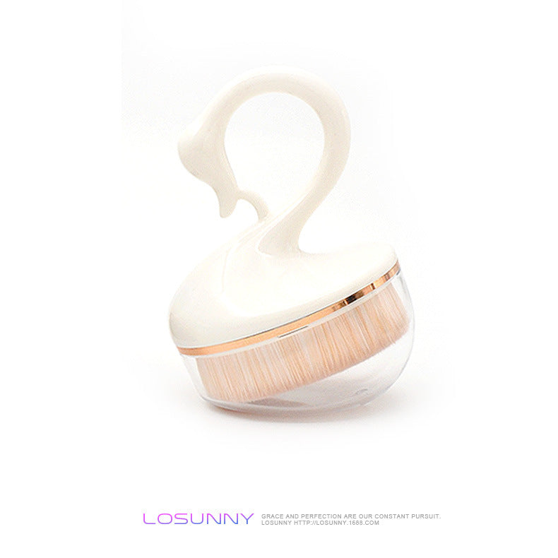 New Single Little Swan Powder Foundation Brush Magic Portable No Eating Liquid Foundation Seamless Makeup Brush PVC Cover Packaging
