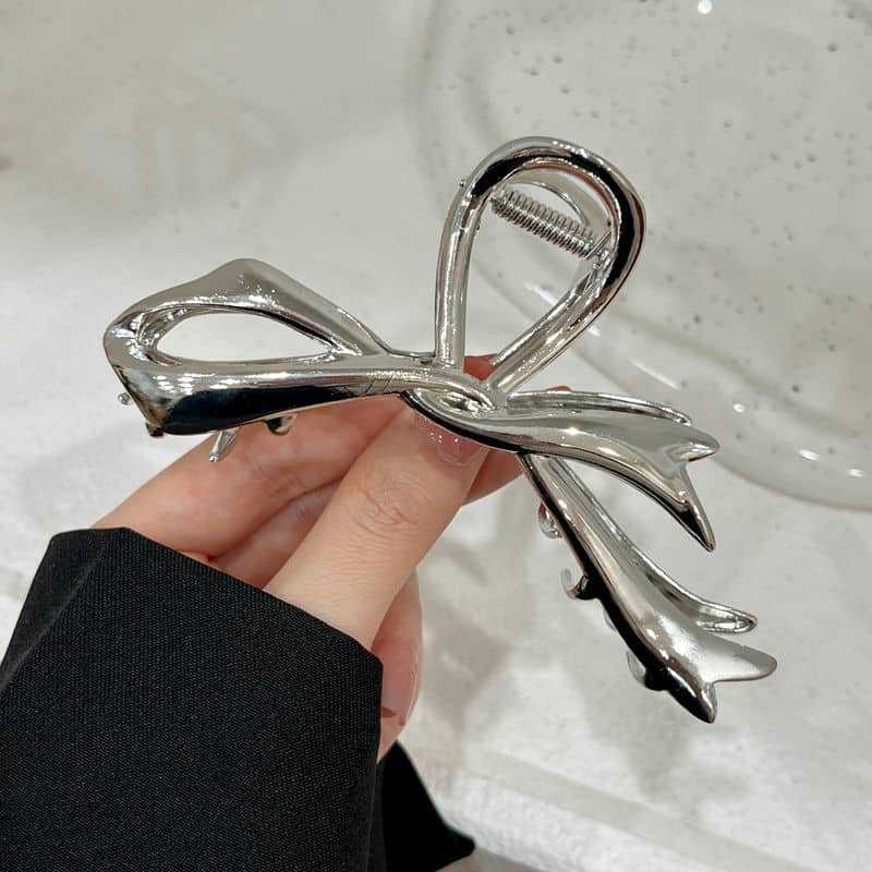 Ribbon Bowknot Barrettes Women's High-end Metal Clip