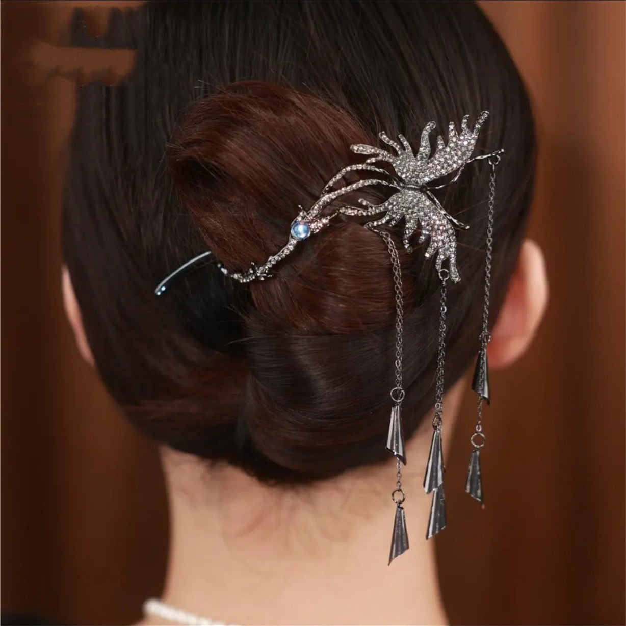 Brass Alloy Hair Ornament Sparkling Zircon Butterfly