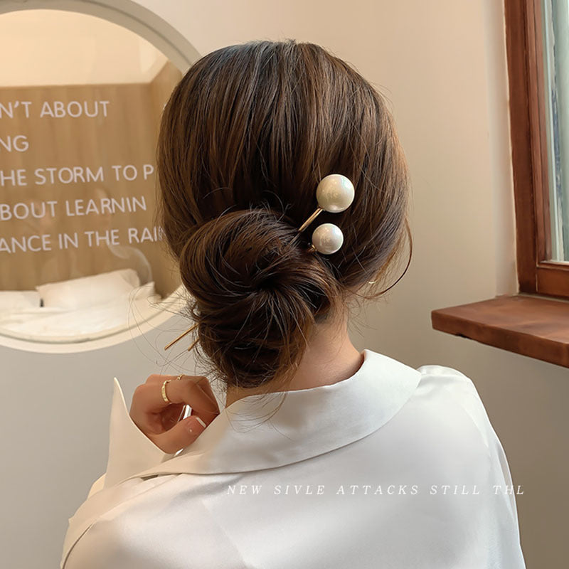All-match Temperament Metal Pearl Hairpin