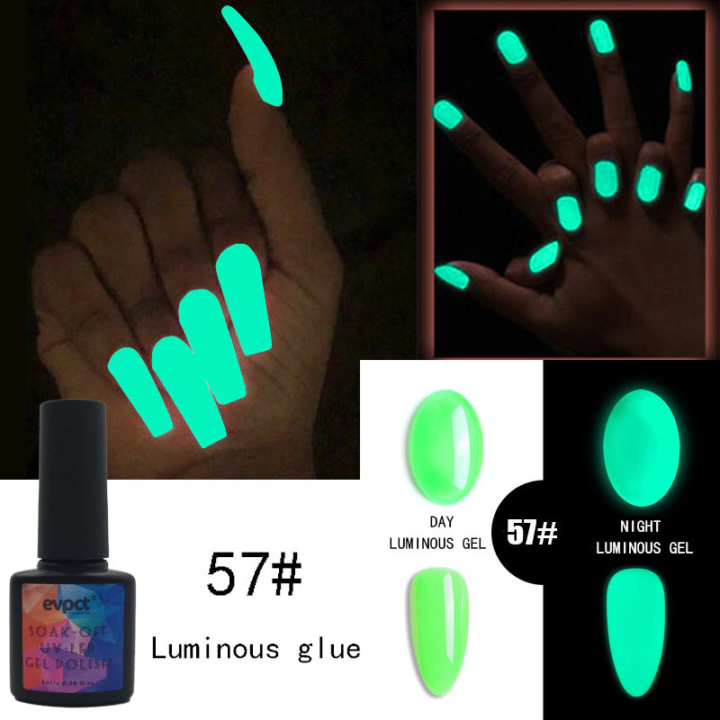 Evpct 6 Colors Luminous Glue Phototherapy Nail Glue UV Polish
