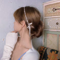 European And American Exaggerated Design Sense Diamond Bow Tassel Headband