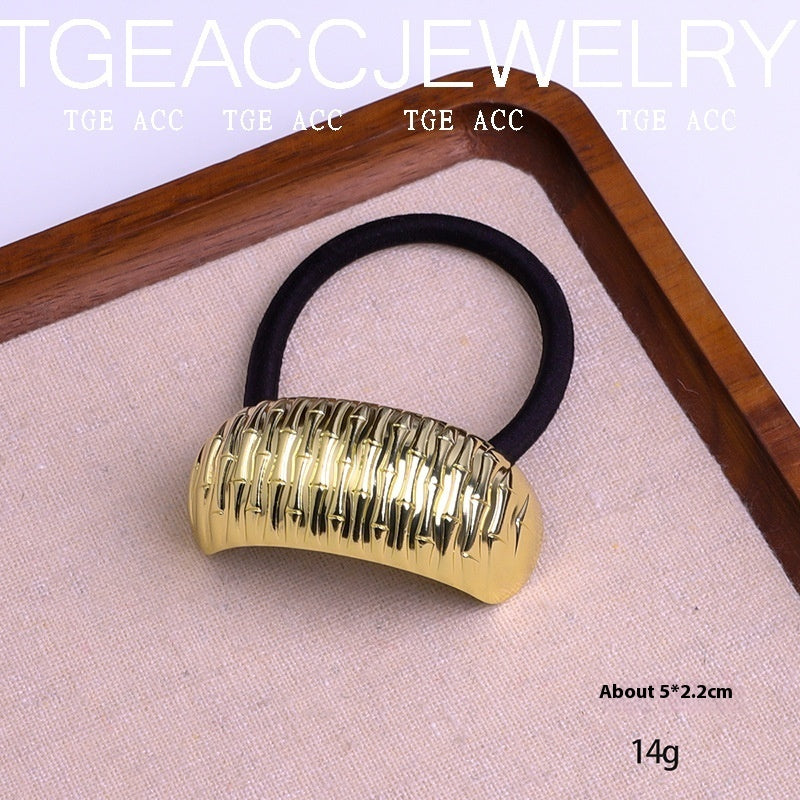 European And American Cold Style Geometric Metal Concave-convex Stretch Retro Head Rope