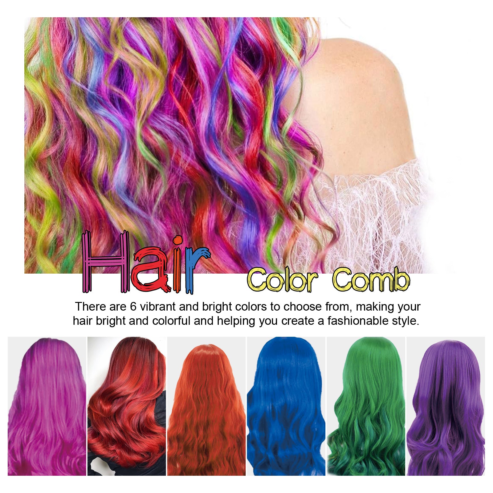 Temporary Hairdressing Comb Mild, No Hair Damage, No Scalp Damage, Easy To Change Hair Color