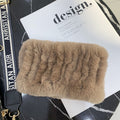 Rex Rabbit Fur Bandana Women's Winter Elastic Net Scarf Hair Band Wild Grass Plush Headband Children's Scarf