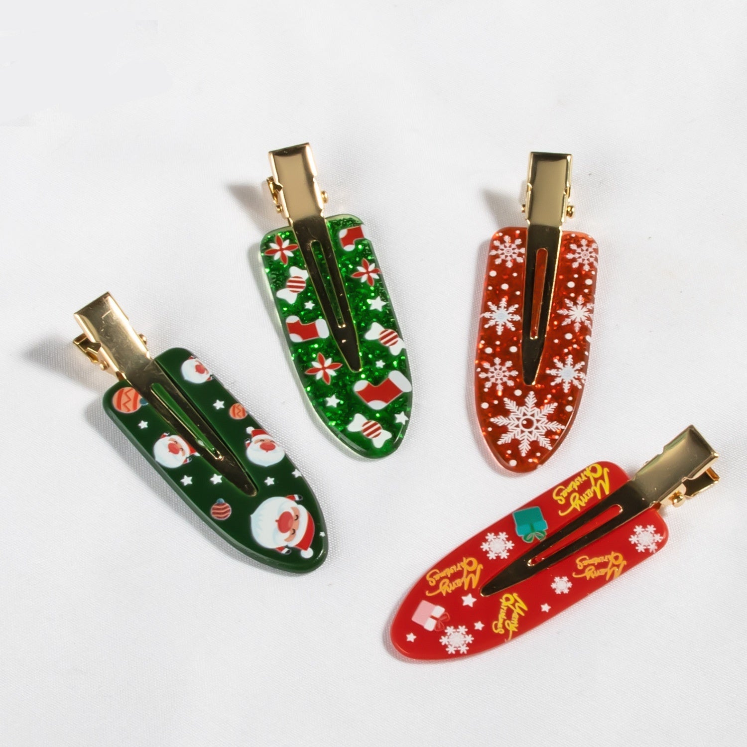 Christmas Themed Elk And Bear Cookie Hair Clips