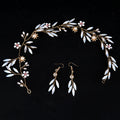 Golden flower crystal headband headdress