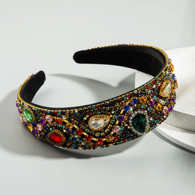Fashionable And Simple Wide-edge Rhinestone Headband