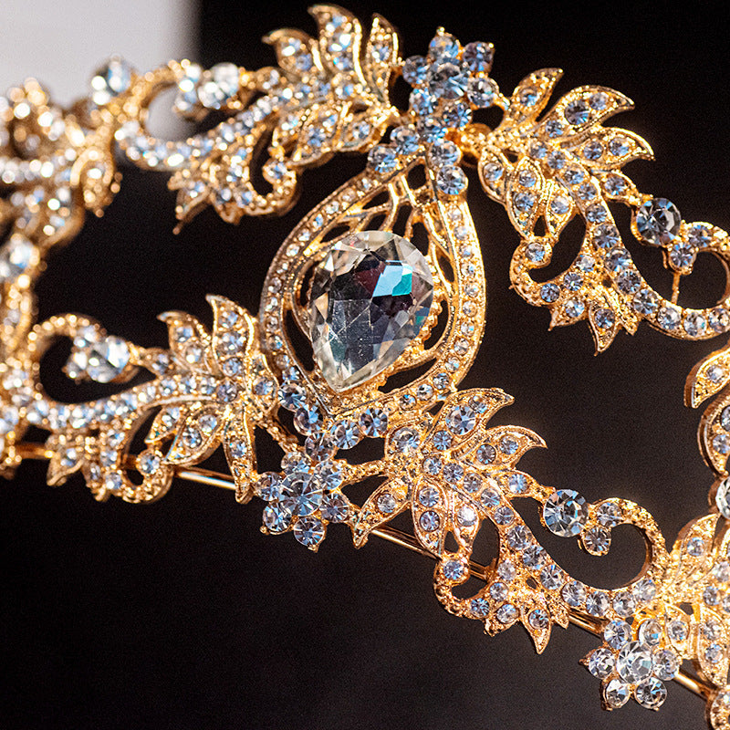 Crystal Wedding Crown Gold Double Alloy