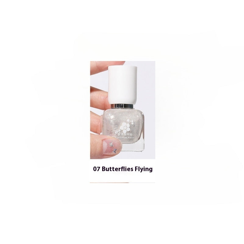 Wutering Water-based Quick-drying Baking-free Long-lasting Tearable Popular Color White Fragrance-retaining Nail Polish