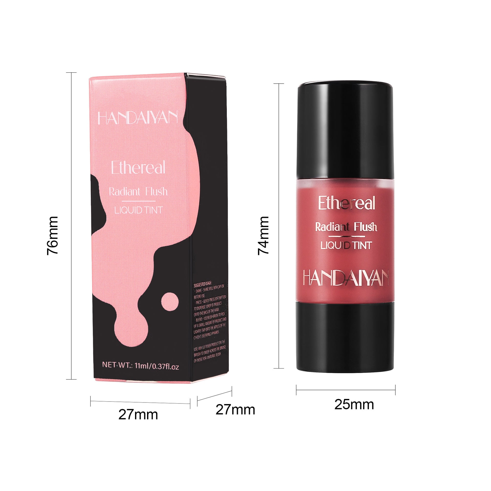 Handaiyan Liquid Blush Press Type 6 Colors Thin And Glittering