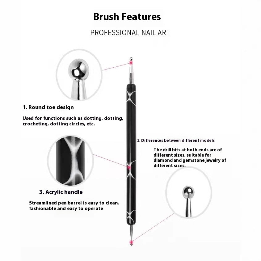 Acrylic Point Nail Brush Diamond Pen Line Pressing