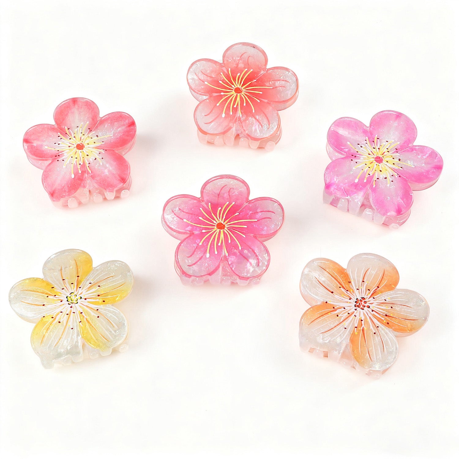 Sweet Plum Blossom Fairy Style Floral Updo Shark Clip All Match Women Hair Clip