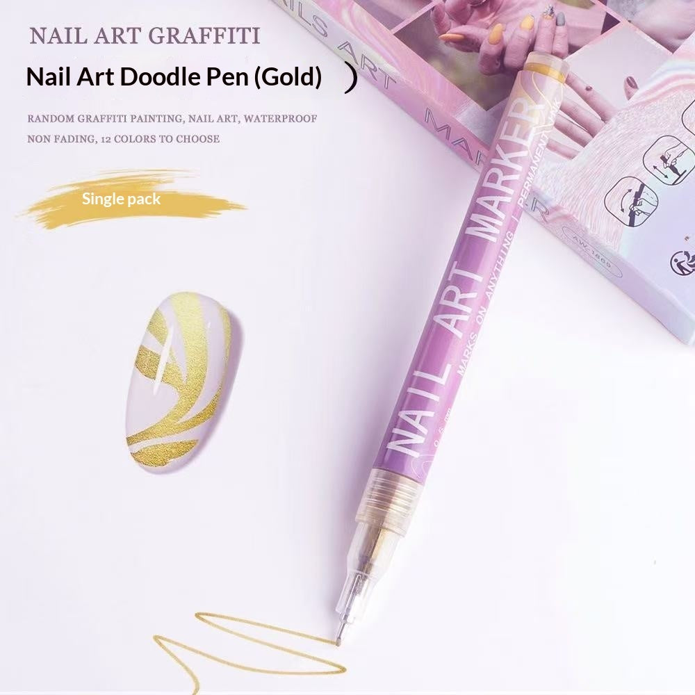 Doodle Nail Art Pen 12-color Liner Paint Brush Nail
