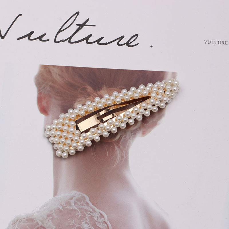 Simple Women's Beautiful Geometric Pearl Hairpin