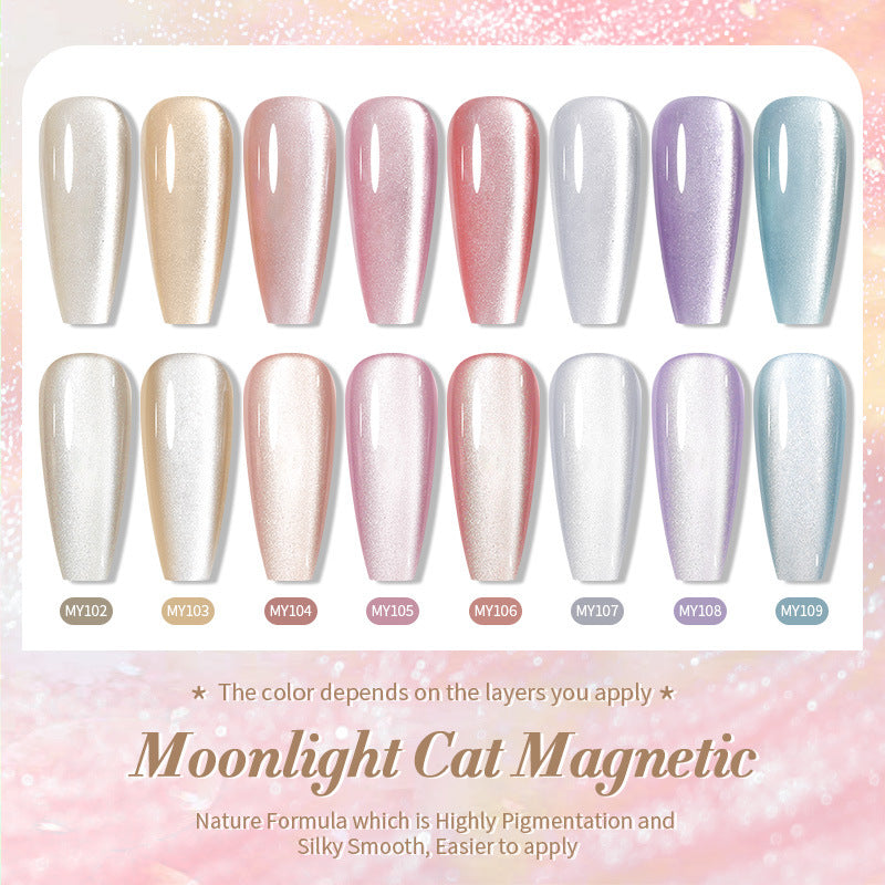 Born Pretty Mirror Porcelain White Cat's Eye White Moonlight Gel Nail Polish