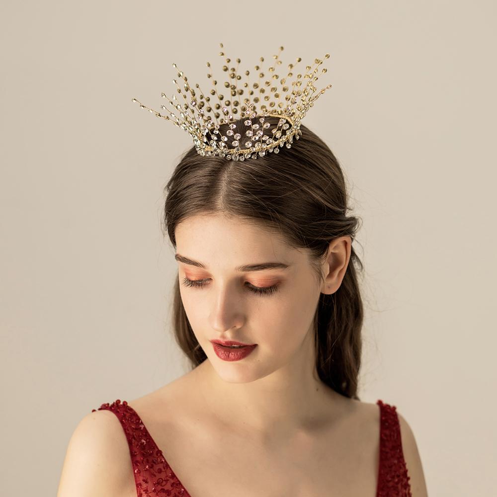 Handmade Full Diamond Bridal Crown Wedding Banquet Headdress