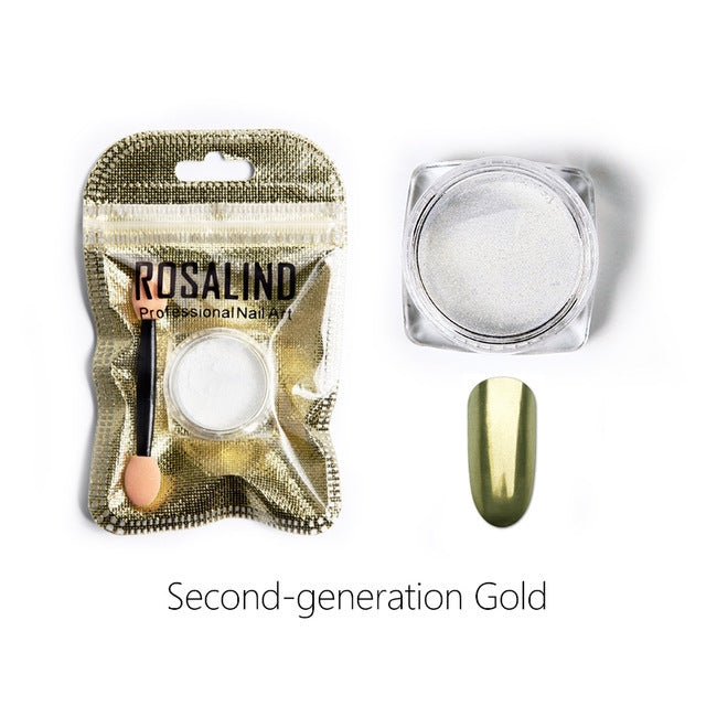 Rosalind Gold and silver electroplated metal nail powder