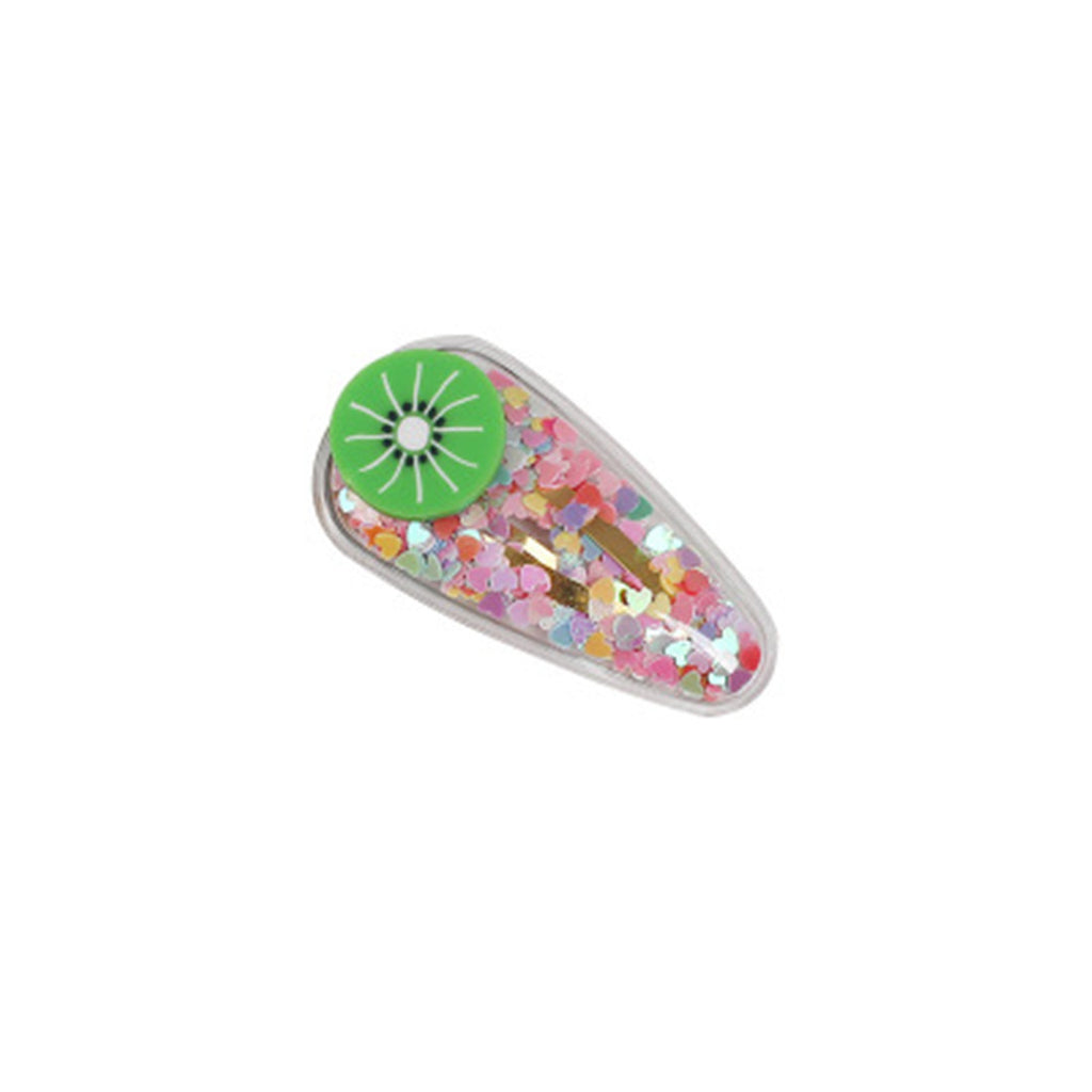 Children's Hair Ornaments Cartoon Fruit Hair Clips Women's Colorful Quicksand