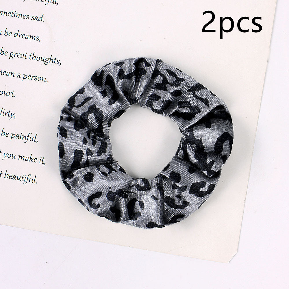Leopard Flannel Large Intestine Hair Tie