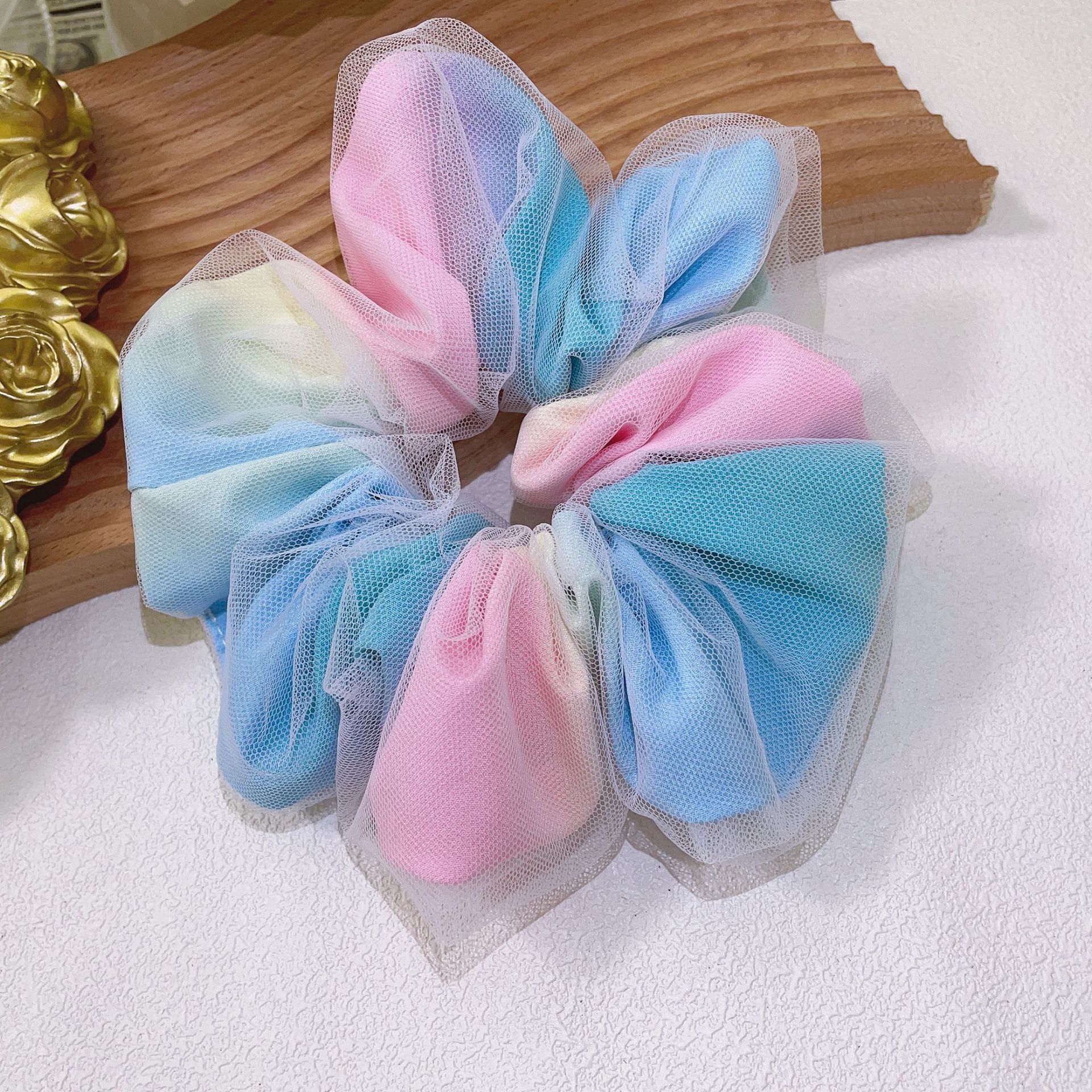 Rainbow Double-layered Large Intestine Hair Tie