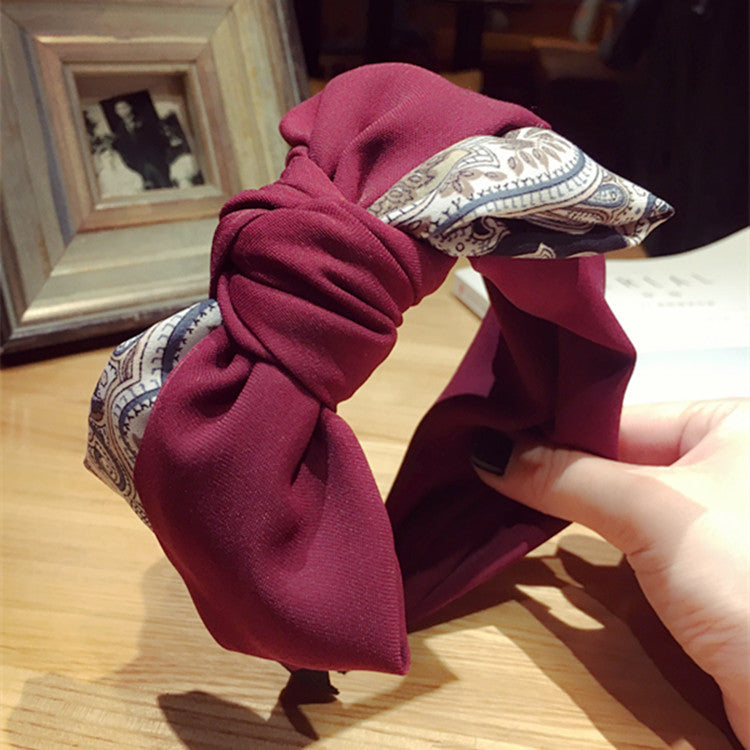 Contrasting color non-slip wide brim headband